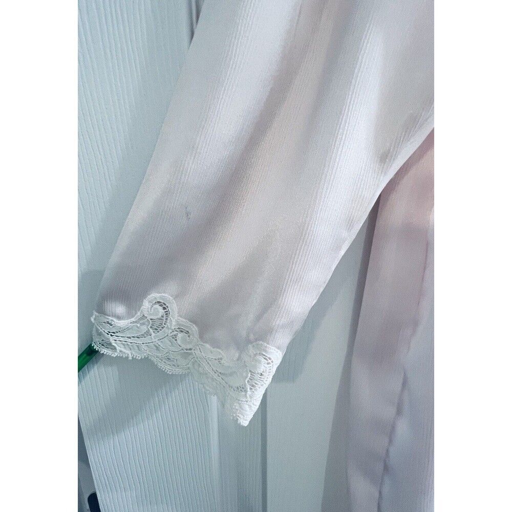 Natori Saks Fifth Ave Lt Pink Satin Lace Embroidered Nightgown Sz Small - Picture 8 of 12